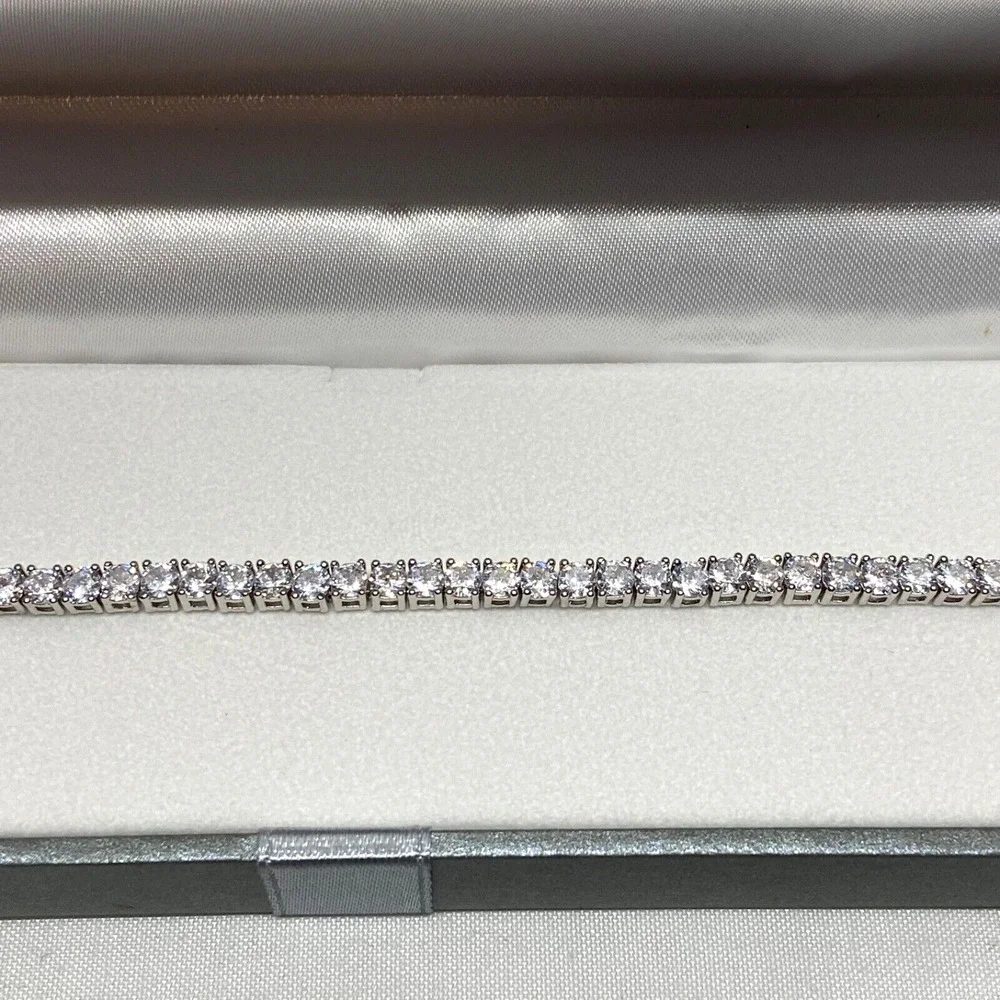 Cesca Vanna Dazzling Silvertone Tennis Bracelet 8